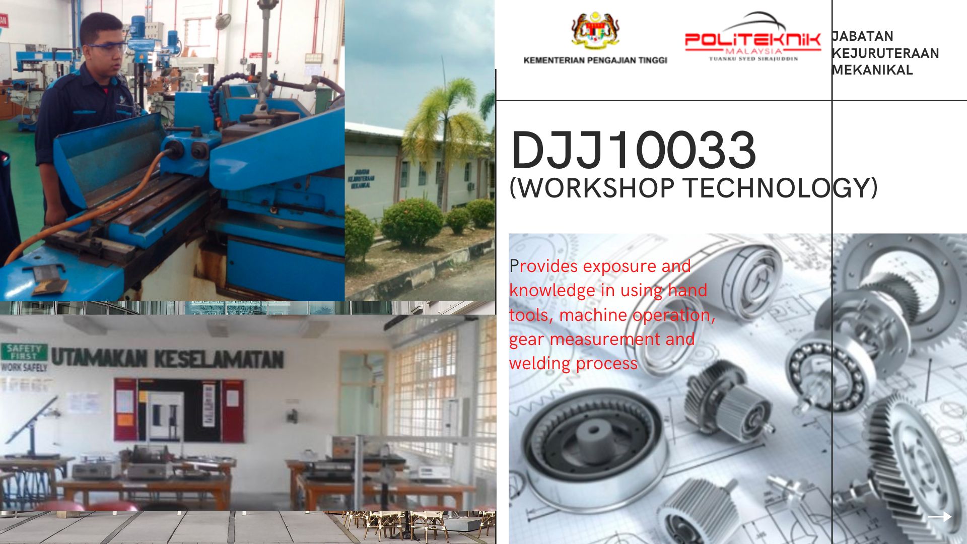 DJJ10033 WORKSHOP TECHNOLOGY